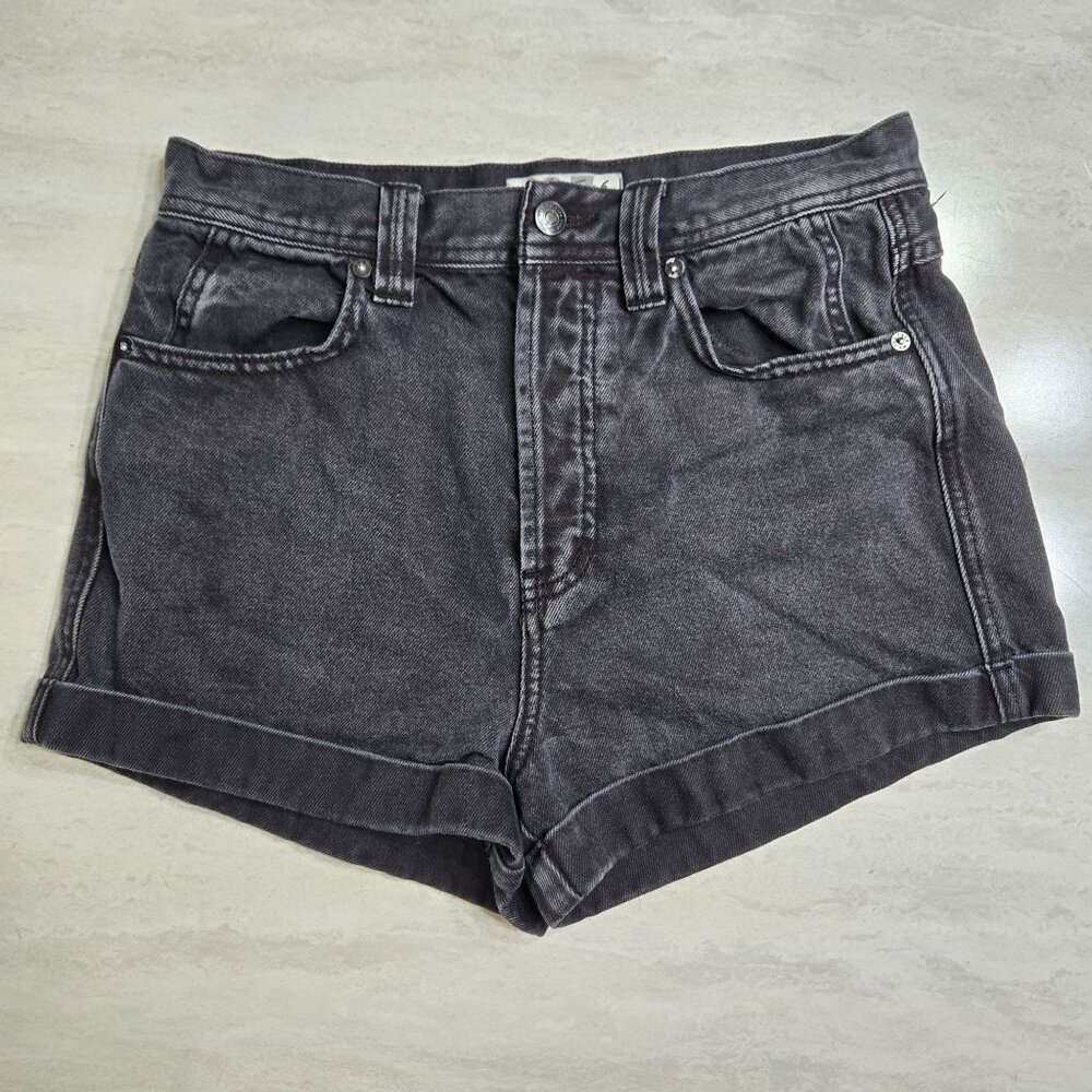 We The Free Denim Cuffed Shorts 27 Black High Waisted 100% Cotton Classic